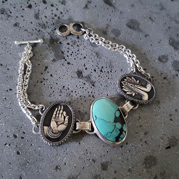 Atelier Solstice – Bracelet Mudrâ en argent 925 et turquoise